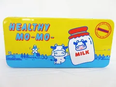 缶ペンケース ヘルシーモーモー ペンケース 筆箱 缶 昭和レトロ ビンテージ文房具 キュート 希少 未使用保管品 当時物 日本製 R003-0702-56のサムネイル