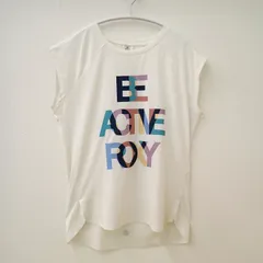 古着　メンズ半袖Tシャツ　ユニセックス　ＲＯＸＹ　ロキシー　Ｓサイズ　ホワイト系　白色　BE ACTIVE ROXY アクティブＴシャツ　フレンチＴシャツのサムネイル
