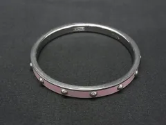 ■美品■ COACH コーチ バングル ブレスレット アクセサリー レディース ピンク系×シルバー系 DP0289のサムネイル