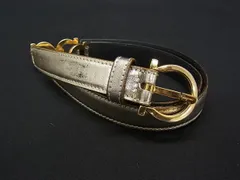 Salvatore Ferragamo フェラガモ ダブルガンチーニ レザー ゴールド金具 ベルト 表記サイズ SS レディース シルバー系 DP0262のサムネイル