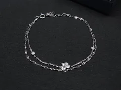 ■美品■ 4℃ ヨンドシー SV925 バタフライ 蝶 カラーストーン ブレスレット アクセサリー レディース シルバー系 DP0389のサムネイル