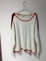 【American Eagle Outfitters】　ストライプ柄クルーネックプルオーバーセーター　サイズ L/G/Gのサムネイル