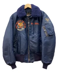 トイズマッコイ TOYS McCOY Type B-15C Flight Jacket ANYTHING GOES フライト ジャケット ジップアップ マリリンモンロー 襟ボア 空軍 紺 サイズ44 ジャケット 刺繍 ネイビー 104MT-3436のサムネイル