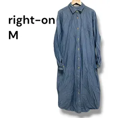 a2871 ⁠ライトオン バックナンバー デニムシャツワンピース M 綿100% ロング丈のサムネイル