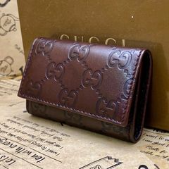 美品 グッチ GUCCI GGインプリメ レザー 6連キーケース ブラック 箱付