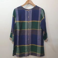リネン素材 パラスパレス チェック チュニック シャツ 麻 - メルカリ