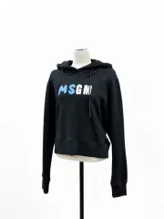 MSGM ペインテッド ブラッシュ ロゴ クロップド フーディー Tシャツ XSのサムネイル