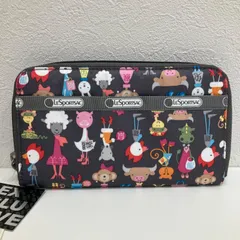 1903　LeSportsac レスポートサック　長財布　お財布　ウォレットケース　ナイロン　総柄 干支柄　アニマル　ラウンドジップのサムネイル