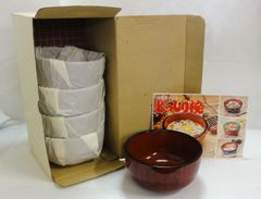 M[宅80]1122 安本表雲斉 一閑塗 桜 輪花盆 干菓子器 内紙シミ多数あり 