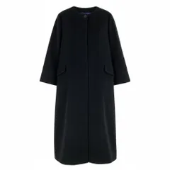 4g2 PS Paul Smith ピーエスポールスミス ノーカラーコート ロングコート 裏地総柄 ウールカシミヤ混 48L ブラック レディース 女性用o07tのサムネイル