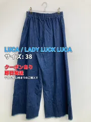 LUCA / LADY LUCK LUCA デニムパンツ 38 ブルー 無地 ワイド・ルーズ ストレート ウエストゴム・紐 レディースのサムネイル