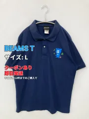 BEAMS T ポロシャツ L ネイビー 無地 ワンポイント 刺繍 半袖 メンズのサムネイル