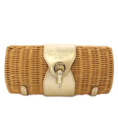 ケイトスペード KATE SPADE かごバッグ クラッチバッグ パーティバッグ ラタン ベージュ ゴールド /TK 14のサムネイル