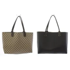 グッチ GUCCI GGスプリーム PVC リバーシブル トートバッグ ショルダーバッグ ベージュ 黒 ブラック 368568 /TK 37 ■OHのサムネイル