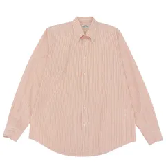 美品▲HERMES エルメス コットン100％ セリエボタン付き ストライプ柄 ボタンダウン 長袖シャツ オレンジ 41 フランス製 正規品 メンズのサムネイル