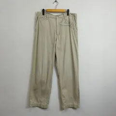 90s FUBU フブ ワイド チノ パンツ ストレート  ロゴ プリント ヒップホップ 古着 VINTAGE B系 B-boy Y2K ベージュ系 32 G27のサムネイル