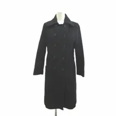 ミッシェルクラン MICHEL KLEIN ロングコート ウール 38 黒 ブラック ダブルブレスト 長そで /NP ■ECC006のサムネイル
