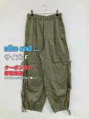 niko and ... ニコアンド カーゴパンツ F カーキ クロップド・半端丈 コットン リネン・麻 無地 リボン ワイド・ルーズ レギュラー ウエストゴム・紐 レディースのサムネイル