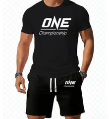 ONE Championship 【Tシャツ黒+ショーツ黒】セットアップ  JP(日本)XLサイズ MMA RIZIN UFC PFL PRIDE K‐1 総合格闘技 キックボクシング ムエタイ