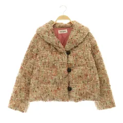 ミラショーン mila schon BLUE LABEL ツイード ダウンジャケット ショールカラー 40 ピンク /MY ■OSのサムネイル