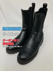 RODESKO ロデスコ ブーツ 37 ブラック 無地 ラウンドトゥ ミドル サイドゴア 紐なし 厚底 プレーントゥ レディースのサムネイル
