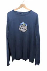 90s～00s USA製 KAVU カブー ロゴプリント ロングスリーブTシャツ フェードのサムネイル