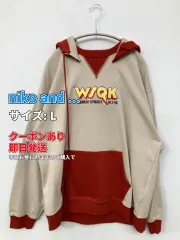 niko and ... ニコアンド パーカー L ベージュ コットン 前面プリント バックプリント ブランドロゴ プルオーバー 長袖 メンズ レディースのサムネイル