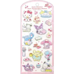 【新品】サンリオキャラクターズ パールマシュマロシール ふんわりパジャマパーティ サンリオ シナモロール ハローキティ クロミ マイメロディ ポムポムプリン ポチャッコ タキシードサム  ぷっくり 立体 ふにふに シールのサムネイル