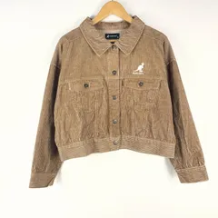 KANGOL カンゴール コーデュロイジャケット Gジャンタイプ ショート丈 フロントボタン 胸ポケット ロゴ刺繍 コットン100% レディース カジュアル ベージュ サイズM NA325のサムネイル