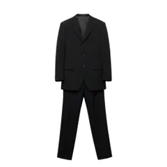 33g2 BURBERRY BLACK LABEL バーバリーブラックレーベル セットアップスーツ テーラードジャケット 3B スラックス 38Lサイズ ブラック ウール100％ メンズ 男性用u02tのサムネイル