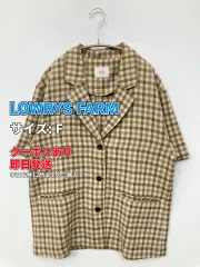 LOWRYS FARM ローリーズファーム アウター F ベージュ チェック柄 ミドル丈 フードなし ボタン留め レディースのサムネイル
