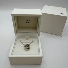 K6679★美品 4℃ ダブルループネックレス シルバー刻印 ヨンドシー ダブルリング ケース/箱付きのサムネイル