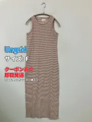 Ungrid アングリッド ワンピース F レッド コットン ストレッチ タイト 袖なし ボーダー柄 ロング・マキシ丈 レディースのサムネイル