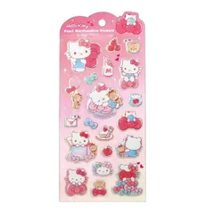 【新品】ハローキティ パールマシュマロシール ぎゅっとリボン サンリオ キティ ぷっくり 立体 ふにふに シールのサムネイル