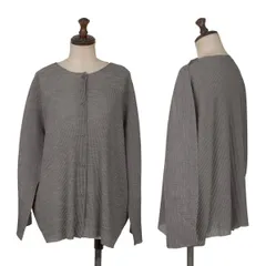イッセイミヤケミーISSEY MIYAKE me プリーツニットカーディガン グレーFのサムネイル