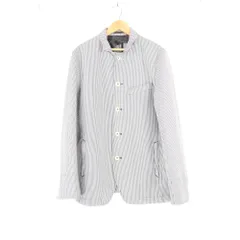 美品 NICOLE CLUB FOR MEN ニコルクラブフォーメン ジャケット 48 ポリエステル100％ テーラード 背抜き ストライプ シャツ メンズ AM9036A3 のサムネイル
