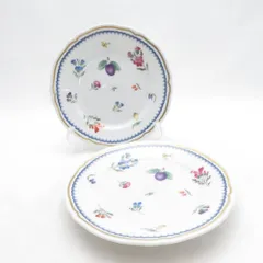 美品 Richard Ginori リチャードジノリ イタリアンフルーツ 中皿 2枚 ペア 17cmプレート ケーキ パン 果物 金彩 SU14443B1 のサムネイル