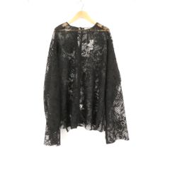 BLAMINK シースルー 刺繍 ブラウス ブラック 半袖 ケープ BLAMINK シースルー 刺繍 ブラウス ブラック 半袖 ケープ - メルカリ