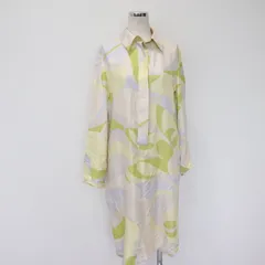 mila schon ミラショーン シャツ ワンピース イタリア製 ホワイト×グリーン シャツ_SFR_D0625-F047のサムネイル