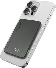 CHCCUL モバイル バッテリー MagSafe対応 薄型9MM 急速充電 マグネット式ワイヤレス充電 5000mAh USB-C出力 ワイヤレス出力15W (グレー)のサムネイル