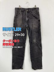 美品】ラスラー RUSTLER ブラックデニム ストレート メンズw31相当