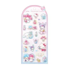【新品】サンリオキャラクターズ ジュエルマシュマロステッカーズ コスメ/集合 ハローキティ クロミ シナモロール マイメロディ リトルツインスターズ サンリオ ぷっくり 立体 ふにふに シールのサムネイル