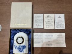 4114北】大倉陶園（OKURA CHINA）ブルーローズ 置き時計 - メルカリ