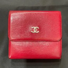 CHANEL シャネル ココマーク ミニ財布　二つ折り　赤　レッド　7桁6番台のサムネイル