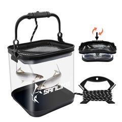 SANLIKE 밧칸 버킷 물 급수 버킷 용량 12L 22cm EVA 소재 접이식 낚시용 케이스 도구 넣어·먹이 넣어 컴팩트 경량 투명 캠프 세차 원예 제방 모래장 t e17fe349