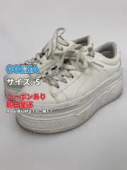 COLZA コルザ スニーカー S ホワイト 無地 ビジュー 紐 ローカット レディースのサムネイル