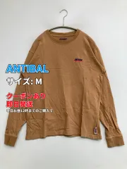 ANTIBAL アンチバル Tシャツ/カットソー M ブラウン 無地 バックプリント ワンポイント ブランドロゴ 刺繍 ミドル丈 長袖 クルーネック(丸首) メンズ レディースのサムネイル