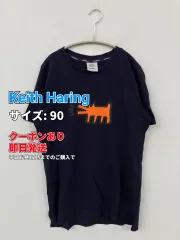 Keith Haring Tシャツ/カットソー 90 ネイビー 前面プリント ブランドロゴ ミドル丈 クルーネック(丸首) 半袖 メンズ レディースのサムネイル