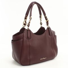 FERRAGAMO フェラガモ ガンチーニ 21 F077 ハンドバッグ カーフ【中古】 レディースのサムネイル