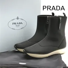 美品 PRADA プラダ リナイロン スポーツ アンクル ブーツ ブラック レディース 37サイズ ブラック ブランド シューズ m15677のサムネイル